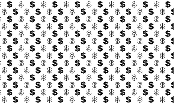 Black and White Dollar Seamless Pattern vector