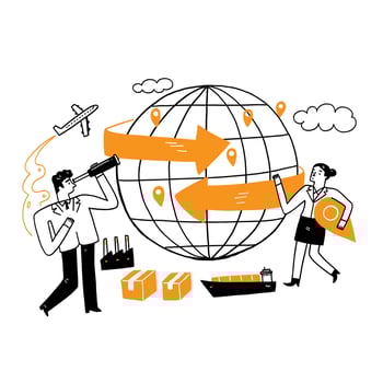 Business idea, transfer, transportation vector