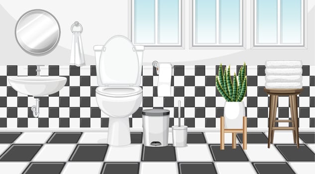 Bathroom interior design with furniture vector