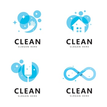 Clean and wash creative symbols company cleaning services vector