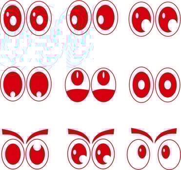 eyes set with vector cartoon style collection eye design graphic