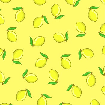 Lemon pattern background. seamless lemon yellow illustration vector