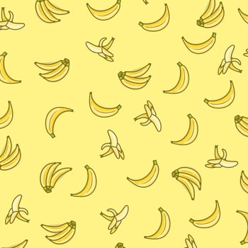 Banana seamless yellow pattern. cute banana pattern background vector