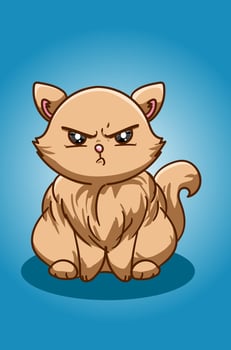 the angry brown cat illustration vector