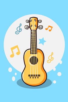 Ukulele cartoon illustration vector