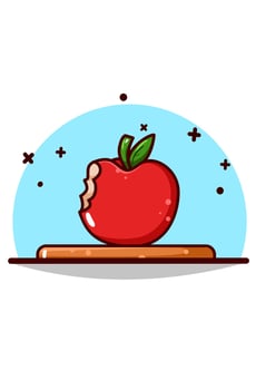 sweet apple vector icon cartoon