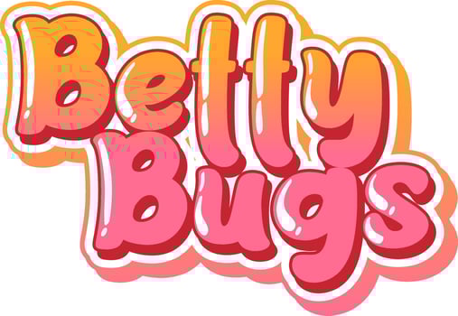 Betty Bugs logo text design vector