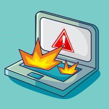 error laptop concept illustration in flat style vector