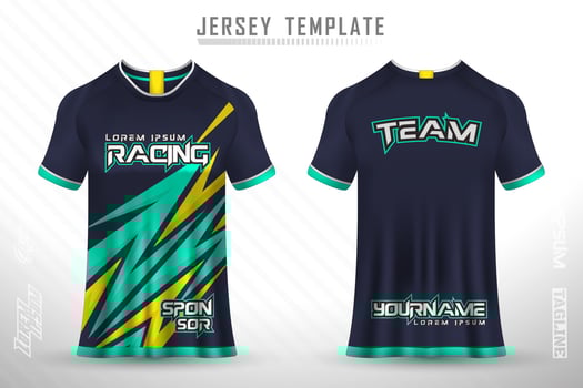 Sports jersey and t-shirt template sports jersey design vector mockup.
