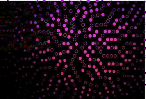 Dark Pink vector background with bubbles.