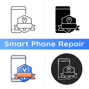 Phone repair warranty icon vector