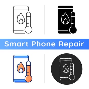 Phone overheating icon vector