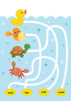 Education maze game vector illustration