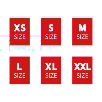 Set of size clothing labels. Vector illustration in flat design