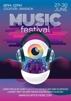 electro rock music poster party vector