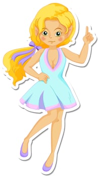 Cute fairy cartoon character sticker vector