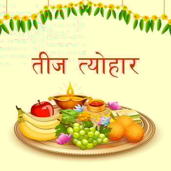 puja thali for different traditional and religious festivals of India vector
