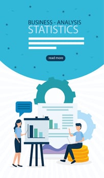 Business analysis statistics vector design