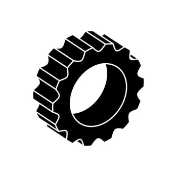 silhouette of gear pinion machine isolated icon vector