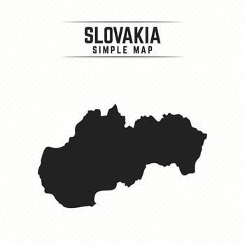 Simple Black Map of Slovakia Isolated on White Background vector