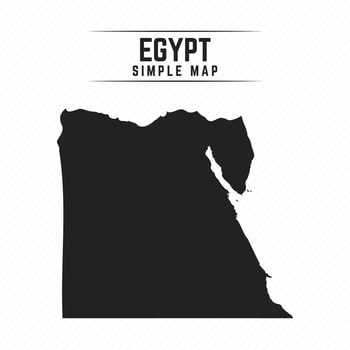 Simple Black Map of Egypt Isolated on White Background vector