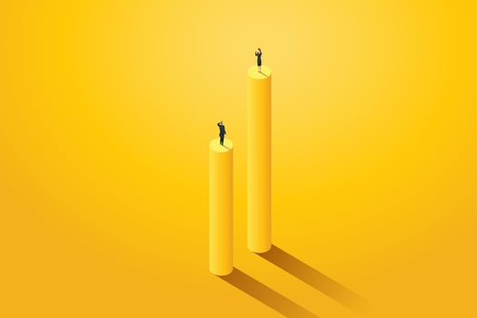 Business different inequal career opportunities. vector