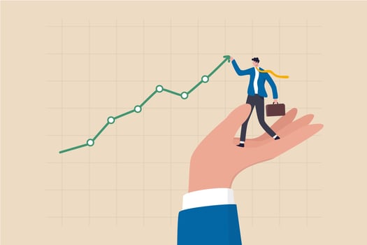 Drive sale increasing profit, business growth planning support or help vector