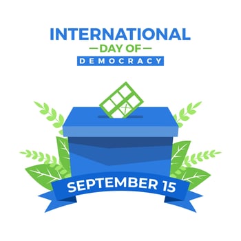 International democracy day natural looking voting box vector