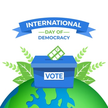 International democracy day there is a voting box located in the world vector
