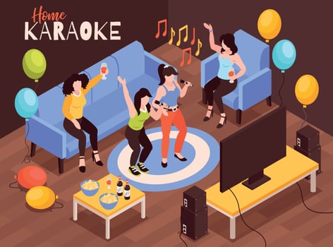 Karaoke At Home Composition vector
