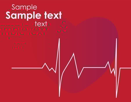 Cardiogram with heart. Vector illustration.