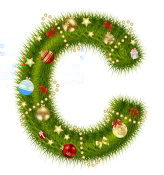 Abstract beauty Christmas and New Year abc. vector  illustration