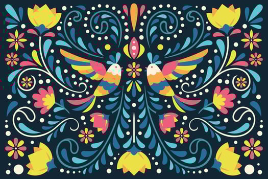 Flat design colorful mexican  background vector