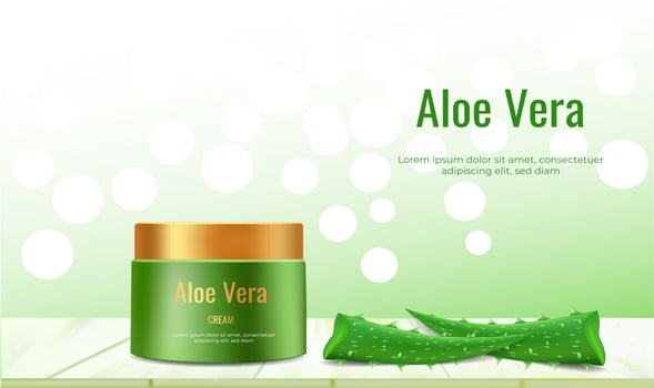 aloe vera cosmetic product advertisement banner vector