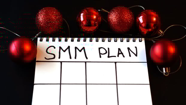 Freelance project. SMM plan blank. White sheet on a black background photo