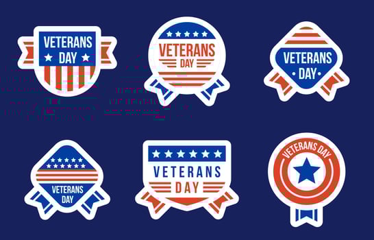Veterans Day Sticker Collection vector