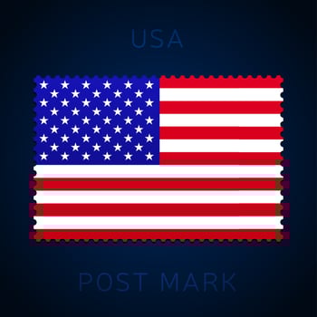 usa postage mark. National Flag Postage Stamp isolated on white vector