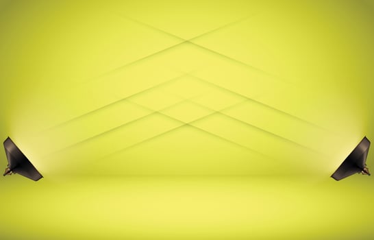 Yellow studio empty room background vector