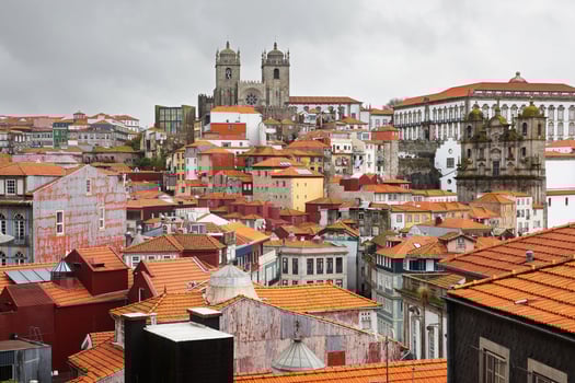 City view with many houses photo
