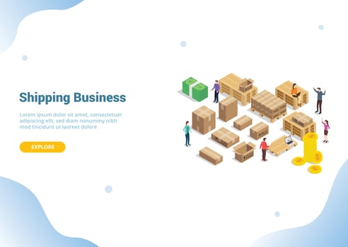 shipping shipment business concept for website template vector