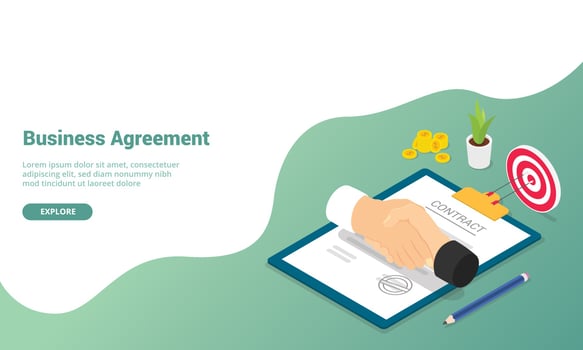 business agreement partnership concept vector