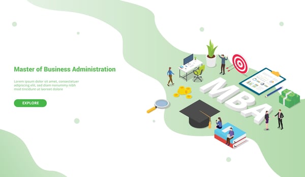 mba master of business administration concept for website vector