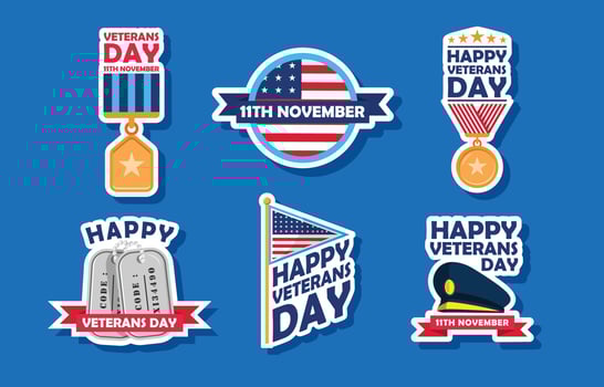 America Veterans Day Sticker Pack vector