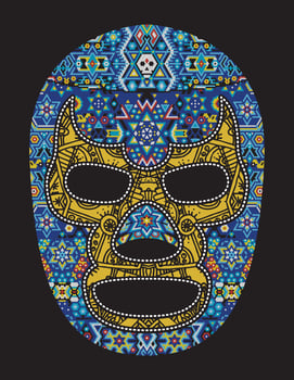 wrestler mask huichol mexico vector