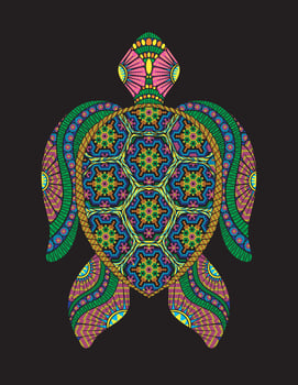 turtle mexican huichol vector