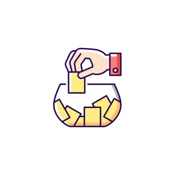 Raffle RGB color icon vector