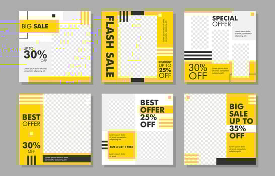Social Media Feeds Template for Sales Event vector