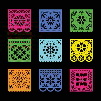 Papel Picado of Day of The Dead vector