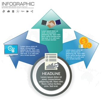 Business Infographic template with 3 options or steps. vector