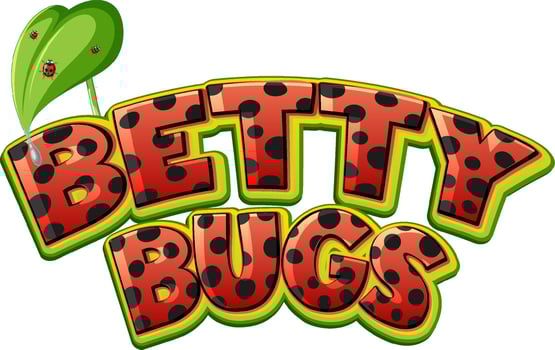 Betty Bugs logo text design vector